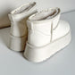 PANTUBOTA TEDDY ECOCUERO PLATAFORMA CREMA